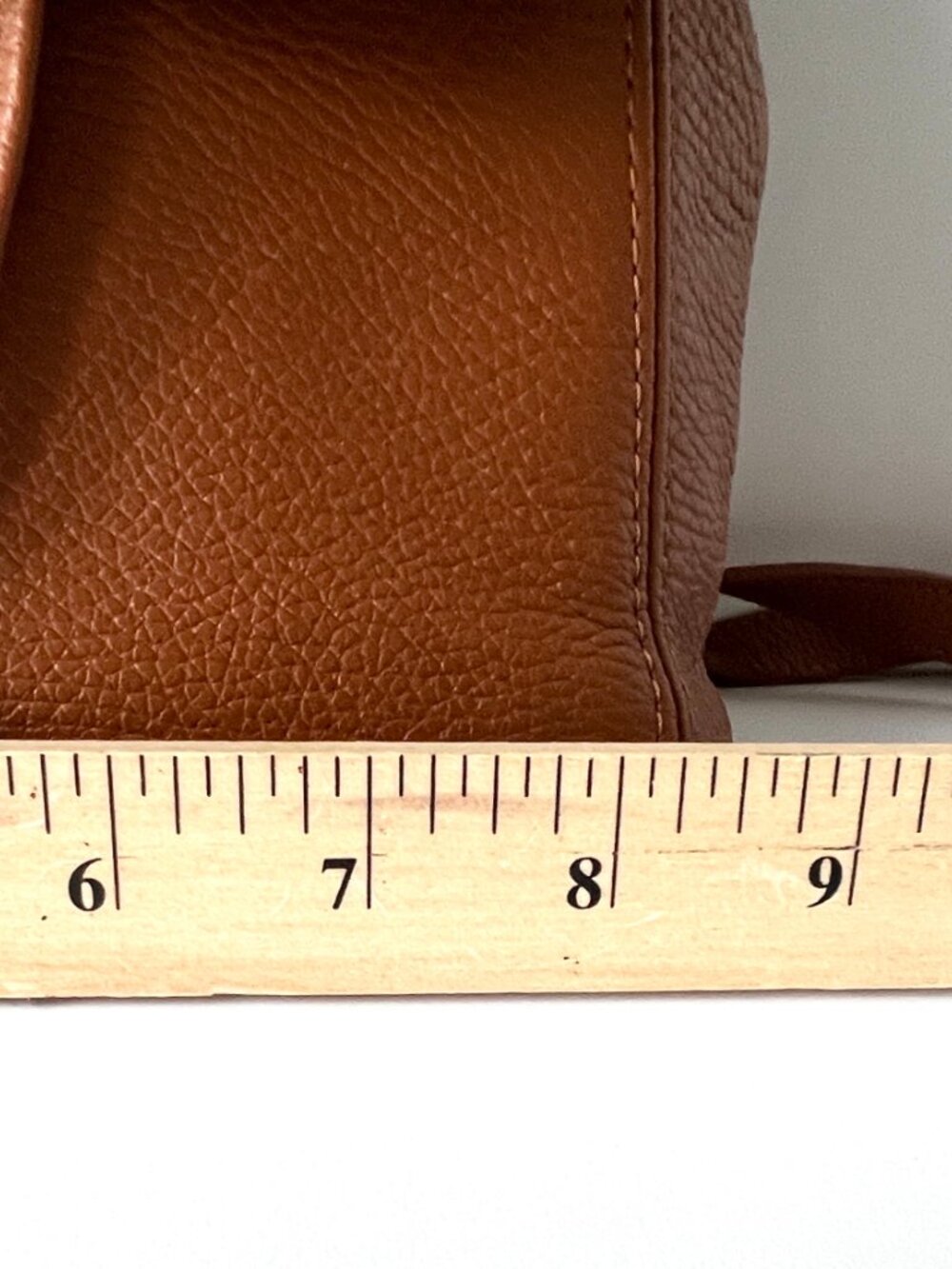 Italian Backpack Style or Crossbody Bag, Brown Leather with Top Handle - Picture 15 of 16